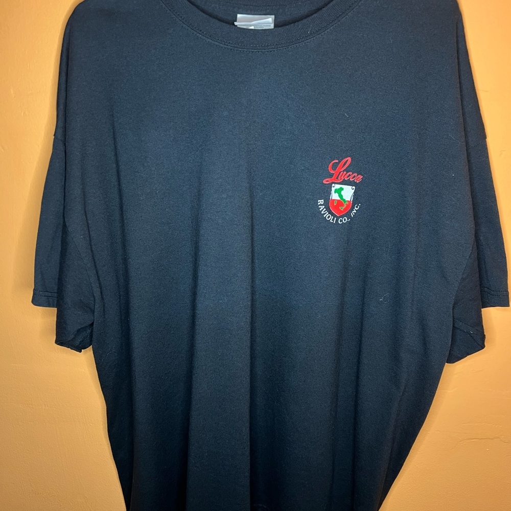 Hanes Black Short Sleeve Tee with Red Logo